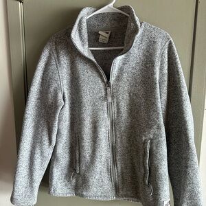 North Face Gray Full-Zip Fleece Jacket